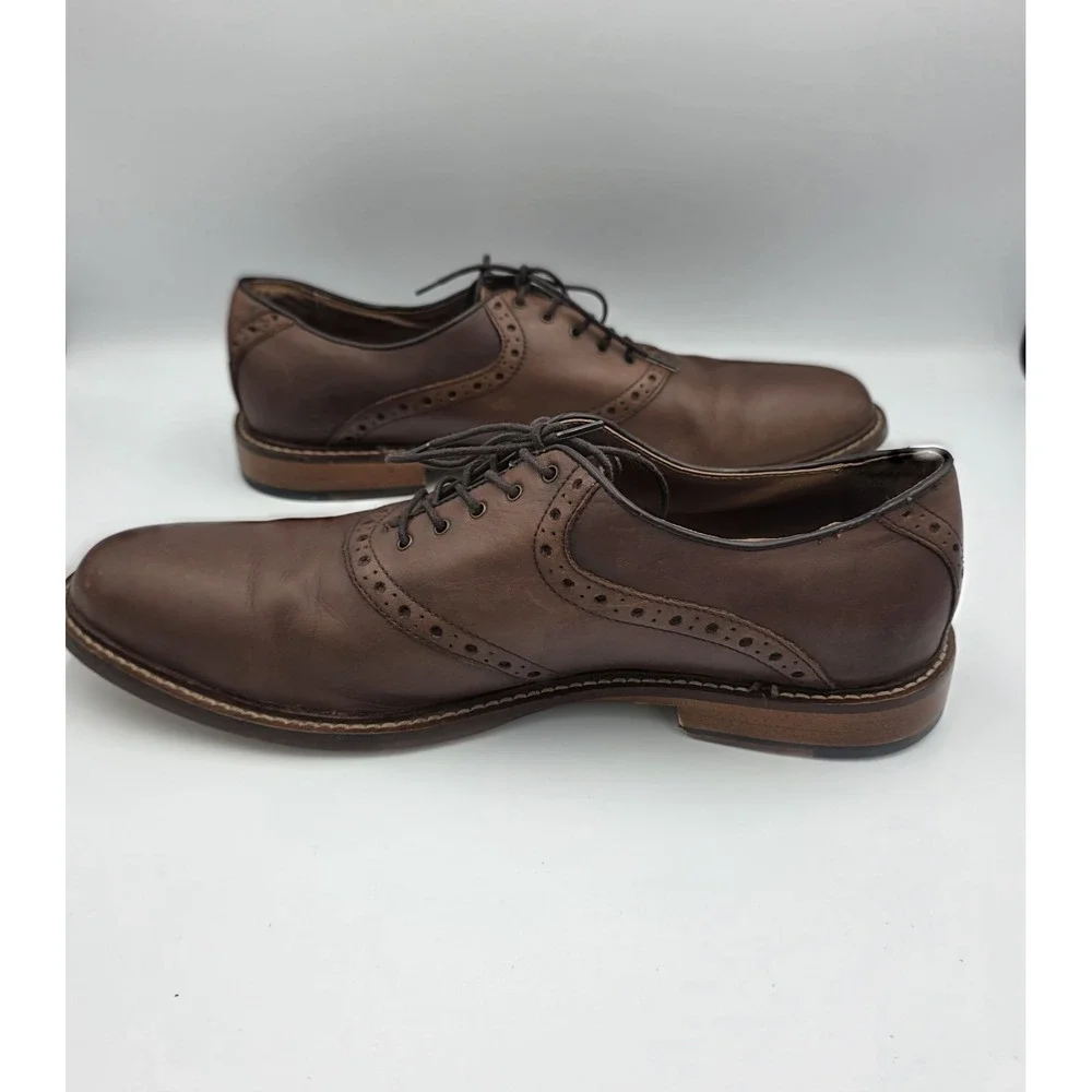 Aston Grey‎ Collection Tokyo Mens Brown Leather Oxford Classic Dress Shoes 11